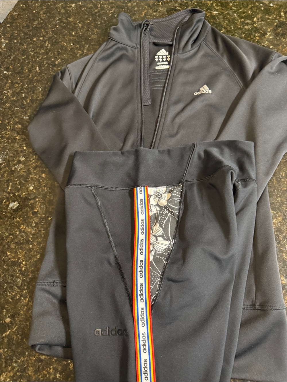 adidas Black  Full-Zip Track Jacket M with Logo and pants